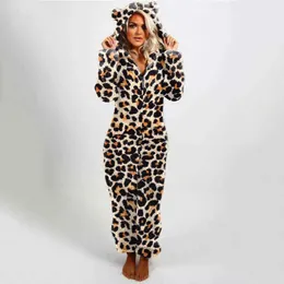 Kvinnors sömn lounge kvinnor plysch djur onesies lång ärm jumpsuit pajamas vinter varm romper nattkläder huva pyjama sömnkläder damer hemkläder zln231116