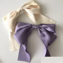 Hårstift Net Red Temperament Changchun Flower Blue Large Bow Hairpin Girls Korean Version Ny Spring Wholesale Drop Delivery Products DHCL8