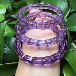 Filo di cristallo naturale viola Bracciale fila a mano femminile lavanda ametista giada viola Pulseras Para Parejas