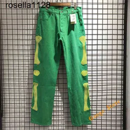 NYA 23SS ESS PANTS LASGO PANTER Män kvinnor mode märke ben amirs broderi kapital byxor streetwear löst gröna herrbyxor