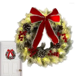 Decorative Flowers Christmas Wreath For Front Door Creative Battery Powered Reef Pendants Wall Tree