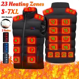 Men's Vests Electric Heated Jacket Men Women 23-Heating Zone Washable Thermal Vest Body Warmer USB Charging Jacket for Outdoor Camping S-7XL 231116