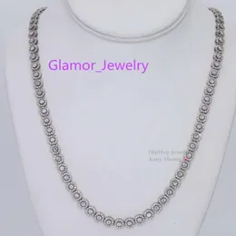 Bestehen Tester Sterling Silber 7mm Flower Set Vvs Moissanit Diamond Cluster Tennis Chain Necklace