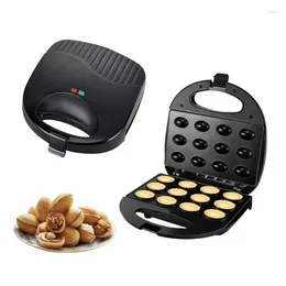 Brödtillverkare Electric Walnut Pastry Automatic Nut Waffle Maker Sandwich Donut Mini Baking Machine Home Breakfast 12 Holes Kitchen Ugn