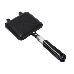 Padelle Doppia Faccia Sandwich Pan Antiaderente Pieghevole Griglia per Friggere Pane Tostato Macchina per la Colazione Waffle Pancake Forniture da Cucina