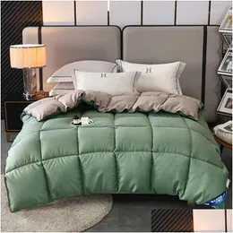 Conjuntos de cama Conjuntos de cama 95 White Ganso Down Quilt Inverno Primavera e Outono Espessado Núcleo de Pato Quente 231018 Drop Delivery Home Garden Dhmez