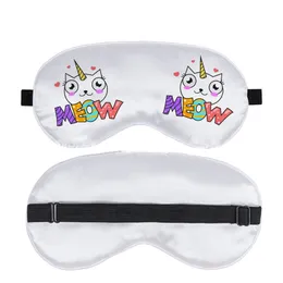 DHL200st Party Favor Sublimation Diy White Blank Eye Sleep Coverings Silk Eye Mask