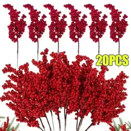 Decorações de Natal 120 PCS Artificial Bagas Decoração Red Berry Ramos para Xmas Tree Party Home Table Ornaments Fruit Grinalda 231115