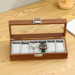 Watch Boxes Storage Box 6 Wide Slots Wood For Men Women Home Decoration Watches Jewelry Display Table Dresser Shop