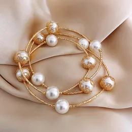 Link pulseiras 2023 moda resina pérola contas pulseiras para mulheres meninas vintage flor charme pulseira feminina jóias acessórios presente