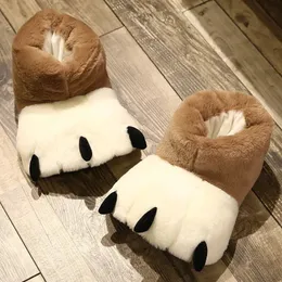 Pantofole Pantofole da donna invernali Artiglio d'orso Scarpe in cotone di lana antiscivolo Belle scarpe calde per la casa 231116