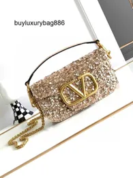 Luxury Bags 3D Bead Handbag 2023 New Beaded Sequins Embroidery Stick Bag Handheld Banquet Single Shoulder Diagonal Straddle Chain