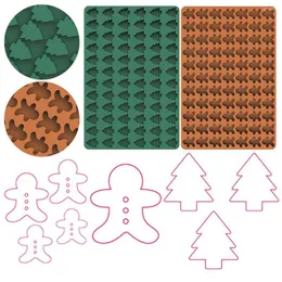 Baking Moulds 72/77 Cavity Christmas Tree Silicone Mold Gingerbread Man Chocolate Candy Mini Jelly Pudding Biscuit Dog Treat