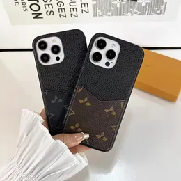 Diseñador de cajas de teléfono para iPhone 15 14 Pro Max Luxury LU Cartera de cuero con ranura para tarjeta Monedero de alta calidad 18 17 1615PRO 14PRO 13PRO 13 12PRO 12 11 XS 7 8 PLUS Monedero con caja de logotipo