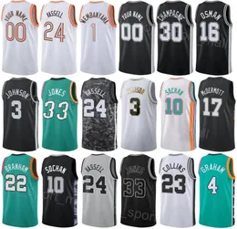 Print Men Women City Basketball Victor Wembanyama Jersey 1 Devin Vassell 24 Keldon Johnson 3 Devonte Graham 4 Tre Jones 33 Zach Collins 23 Earned Black Green Grey