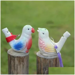 Party Favor Bird Shape Whistle Children Ceramic Water Ocarina Arts and Crafts Kid Gift för många Styles 1 1YX C Drop Delivery Home Gard Dhgwn