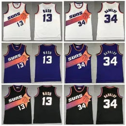 Costurado Steve Nash Retro Basquete Jerseys Charles Barkley Jersey Mitchell Ness Homens Hardwoods Clássico Vintage Desgaste Venda Quente Estilo Hip Hop Personalizado