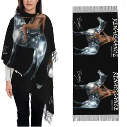 Scarves Beyonce Renaissance 2023 World Tour Music Shawls Wraps For Ladies Winter Soft Scarf Merch Fans Neckerchief Tassel