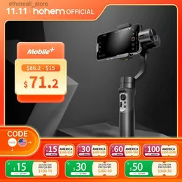 مثبتات Hohem Handheld Gimbal 3-Axis Stabilizer Isteady Mobile Plus Trans Selfie Stick Trans for iPhone 15 14 13 Pro/Max Q231116