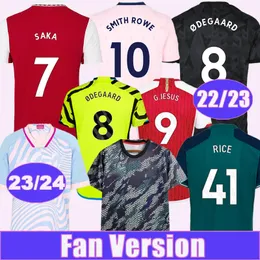 2023 24 Saka White Mens 축구 유니폼 22 23 Pepe Tierney Gabriel Odegaard Smith Rowe Martinelli Marquinhos G. Jesus Home Away Away Away Away Away Away Away Away Away Away Away