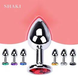 Anal Plug Stainless Smooth Steel Butt Plug Tail Crystal Jewelry Trainer For Women Man Anal Dildo SHAKI Adults Sex Shop278P8921467