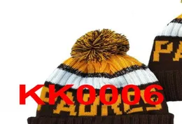 Toppsäljande padres beanie caps hockey sidelinje kallt väder omvänd sport manschetterad stickad hatt med pom winer skalle cap a201v2603359