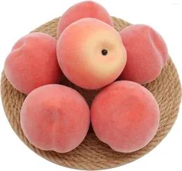 Party Decoration Mefier Home 6pcs Artificial Peaches Fake Peach Fruits For Fruit Shop Supermarket Desk Office El Decorations