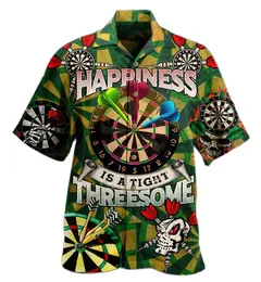 Herren T-Shirts Hawaiihemden 3D Dart Club Print Kurzarm Kubanisches Hemd Urlaub Party Wear Lässige Vintage Kleidung Streetwear 5xl 230414