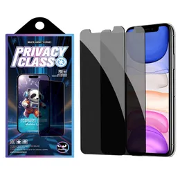 2.5D Privacy Anti-Peep Anti-Spy Hempered Glass Screen Protector för iPhone 15 14 13 12 11 Pro Max XS XR 8 7 6 Samsung A14 A34 A54 A24 A13 A23 A33 A53 A73 Papperspaket