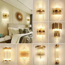Duvar lambaları Modern Kristal Endüstriyel Sıhhi Tesisat Mumları Yatak Odası Işıkları Dekorasyon Led Işık Dış Cam Sconces
