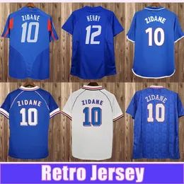 1998 Drużyna narodowa Zidane Henry Mens Retro Football Jersey Djorkaeff Vieira Home Football Jersey 2006 2002 Griezmann Drużyna z krótkim rękawem może być Jersey