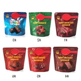 Infused Brow Nies Packaging Påsar 600 mg Cake Empty Chewy Fudge Chocolate Bites Red Velvet Setqm