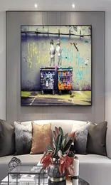 Banksy Graffiti Art Canvas 그림 "Life is Short Chill the Out Out"거리 예술 포스터 및 인쇄 벽 사진 홈 Decor8677553