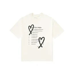 Maison Margela T 셔츠 디자이너 패션 의류 럭셔리 티 Tshirts MM6 Magilla 스타일의 러브 레터 인쇄 짧은 슬리브 티셔츠 유니슬 형 Tshirt 543