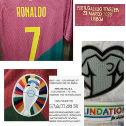 Home Textile Match Neat Player Portugal Maillot vs Liechtenstein Ronaldo R.Leao Joao Felix B.fernandes Bernardo Soccer Patch Patch