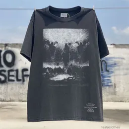 Designer roupas de moda luxo camisetas nevoeiros tríade limitada satan vintage lavagem velho vtg high street homens mulheres soltas manga curta t-shirt