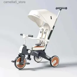 Passeggini # Triciclo per bambini Multifunzione Passeggino pieghevole Passeggino a tre ruote Carrozzina bidirezionale per bambini Trolley Carrozzina Q231116