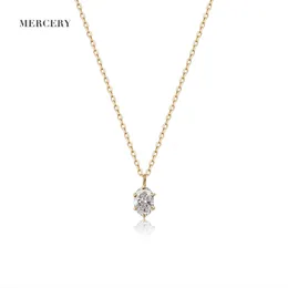 Mercery 2022 Trend Mode 14K Solid Gold Diamant Damen Halskette Edlen Schmuck