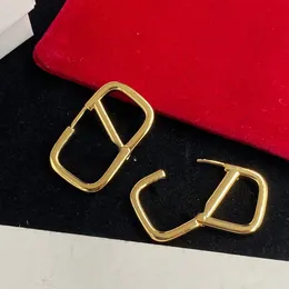 Designer de luxo 18k ouro carta brinco moda simples brincos das mulheres festa casamento presente aniversário jóias