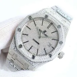 Tasarımcı Full Diamond Watch Ice Out Erkekler AP Menwatch Mk1g Otomatik Mekanik Hareket Uhr Taç Aşağı Montre Royal Reloj