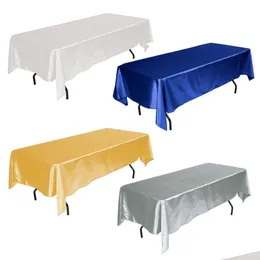 Table Cloth Rec Satin Tablecloth Overlays Wedding Christmas Baby Shower Birthday Banquet Decor Home Dining 220513 Drop Delivery Gard Dhmvm