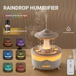 Objetos decorativos Figuritas 2023 Humidificador de nube de lluvia Goteo de agua con difusor de gota de lluvia remoto Lámpara de aire de hongo 231124