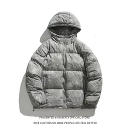 Męskie parkas z kapturem gęsty ciepły chleb zima mężczyźni bombowce miękka kurtka para unisex kobiety uniwerek high streetwear elegancka casual 231116