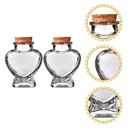 Vasos 2 Pcs Desejando Garrafa Mini Garrafas De Vidro DIY Romântico Presentes De Aniversário Frascos Transparentes Cortiça Noiva