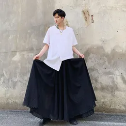 Męskie spodnie cztery pory roku ciemny styl Yamamoto podwójny projekt luźny swobodny fryzjer młody i damski spódnica tri Tr