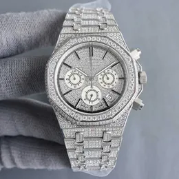 Relógio de diamante feito à mão Relógio de diamante masculino importado relógios de movimento de quartzo 40mm com aço cravejado de diamantes 904l safira relógios de pulso femininos Montre De Luxe