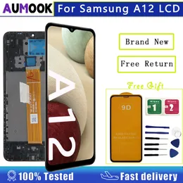 Oryginalny 6.5 "LCD dla Samsung Galaxy A12 Wyświetlacz SM-A125F Digitizer z ramką dla Samsung A12 LCD A125 SM-A125F/DS Zespół ekranu dotykowego
