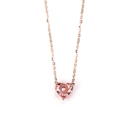 14K/ Rose Gold Pink Lab -odlad diamanthalsband med certifikat kvinnors dekorationer/ hänge
