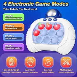 999レベル9スタイルエレクトロニックポップイットライトフィジェットゲームクイックプッシュバブルゲームハンドルおもちゃを備えたLEDゲームマシンとストレスおもちゃを緩和する
