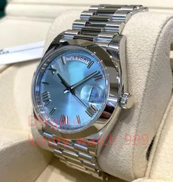 ساعة Wristwatch التلقائية للرجال البلاتين الجليد الأزرق يوم 2023 مشاهدة 40 مم 228206 حركة ميكانيكية تلقائية بالكامل 3235